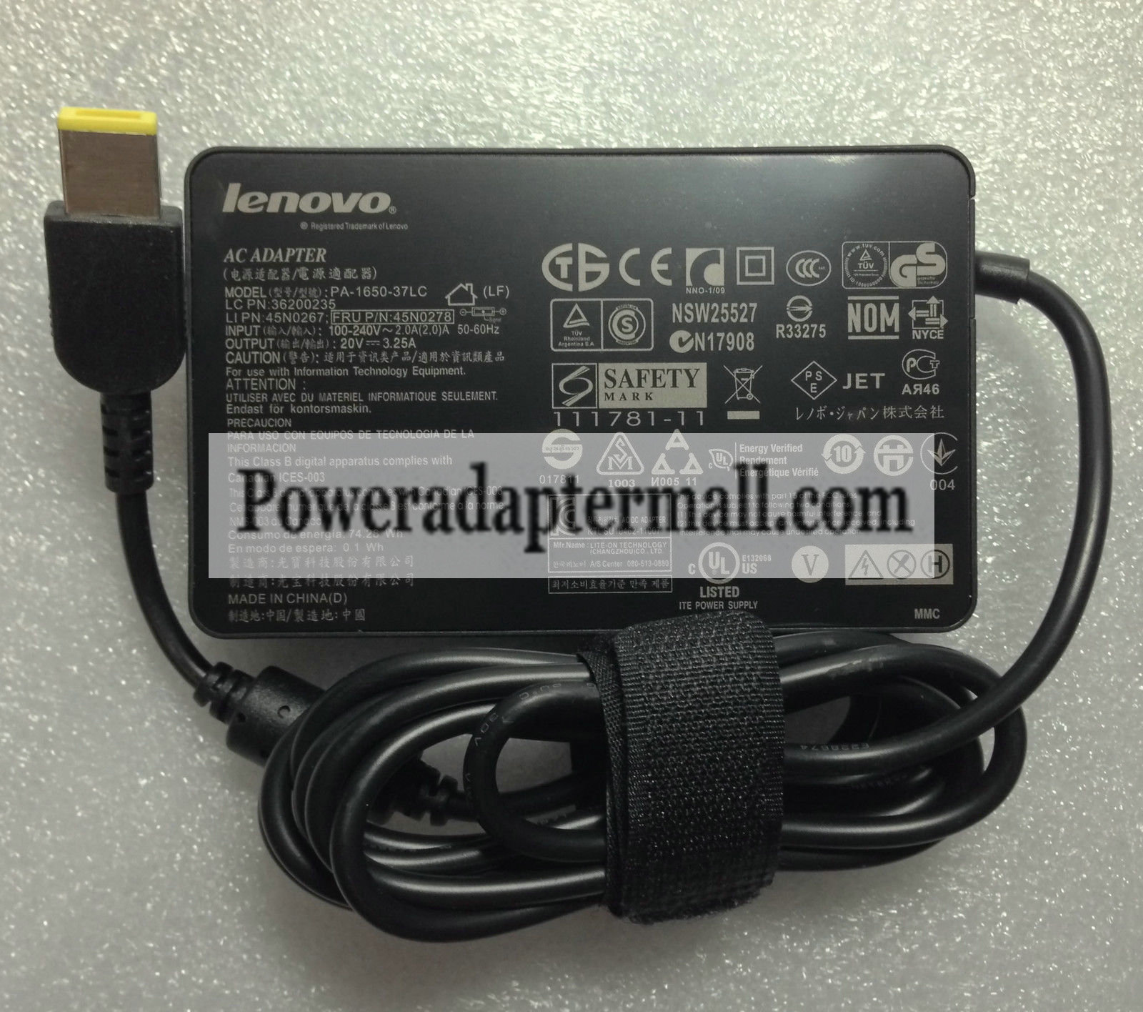 Lenovo Yoga 11S 59370528 20V 3.25A PA-1650-37LC AC Power Adapter Lenovo Yoga 11S 59370528 20V 3.25A PA-1650-37LC AC Power Adapter